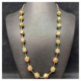 Murano Venetian Art Glass Lamp Work Green Round Be