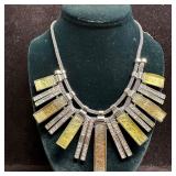 Jenifer Lopez Statement Necklace with Silver-Tone