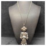 Articulated Jointed Moveable Silver Tone Asian Ori