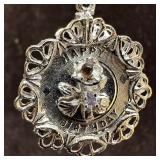 Sterling Silver Happy Birthday Pendant Q61 Purple