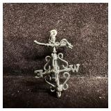 Grasshopper Motif Weather Dial Weather Vane Silver