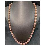 Vintage Italian Murano Pink Art Glass Bead Necklac