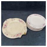 Royal Beige Ware Blue Moon Plate Set Nine Pink Flo