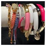 Lot of Nine Costume Jewelry Bracelets Including Sa