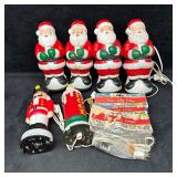 Group of Holiday Christmas Blow Mold Decorations w