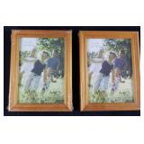 2 MCS Solid Wood Picture Frames Honey Oak 5 x 7