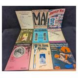 9 Vintage Novelty And Classic Song Sheet Music