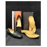 Vionic Gold Cork Sandals and Bandolino Square Toe