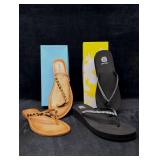 Antonio Melani Leopard Print Flip-Flop and Yellow