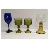 4 Vintage Wine And Water Goblets
