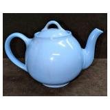Vintage Hall Pottery Blue Lipton Tea Pot With Lid