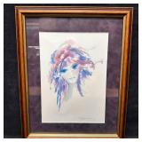 Shan Merry Amethysta Watercolor Signed Seriolithog