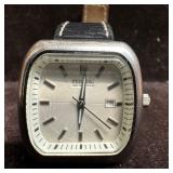 Fossil Blue AM-3956 Black Leather Watch Classic St