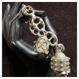 800 Silver Charm Puff Mariner Chain Style Bracelet