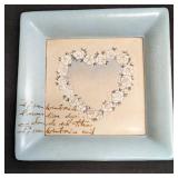 Jardin D'Ulysse Porcelain French Ashtray With Hear