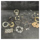 Large Assorted Costume Jewelry Lot Including Brace