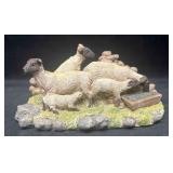 Repaired Flock Of Sheep Collectible Figurine