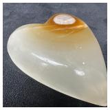 Large Polished Onyx Heart Stone Natural Brown and