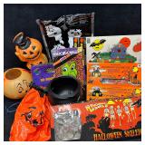 Group of Vintage Halloween Decorations Pumpkin Lan