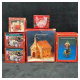 Lot of Boxed Christmas Decor Americana Porcelain C