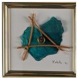 Cheryl Kabala Framed Rice Paper Sculptural Art