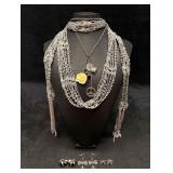 5pc Silver Hipster Themed Mixed Accessories Lot