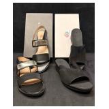 H by Halston Gold Metal Plate Sandals and Clarks C