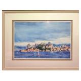 Large Signed Cityscape Watercolor Print