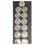 13 Kennedy Half Dollars 1971-1995