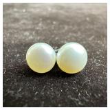 Sterling 925 Silver Pearl Stud Earrings