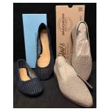 Antonio Melani Blue Rhinestone Flats and Skechers