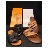 Miz Mooz Leather Slide Sandals and J.Jill Tan Thon