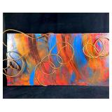 Original Signed A. Mercel Modern Abstract Multi Me