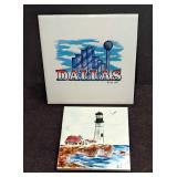 Dallas & Hand Painted Lighthouse Ceramic Tiles
