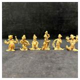 Set of Six Plastic Resin Clown Figurines Hong Kong