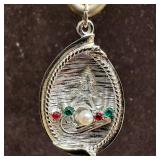 M and M Sterling Silver Christmas Tree Pendant Q55