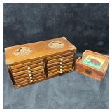 Wooden Coaster Box Asian and Indian Elephant Inspi