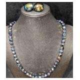 Vintage Crystal Glass Faceted Beaded Necklace And