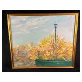 Framed Acrylic Painting Yellow Flowers Hilda Cook