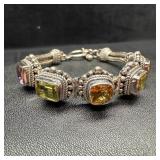 Sterling Multi-Stone Indonesian Bracelet