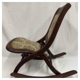 Antique Folding Victorian Style Wooden Rocking Cha
