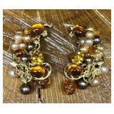 Signed Vintage Karu Arke Clip On Earrings