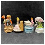 Vintage Musical Rotating Figurine Music Box Set Lo
