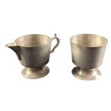 Vintage Woodbury Marked Pewter Creamer & Sugar Bow