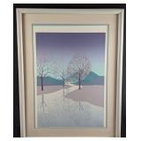 Large Framed Nature Art Lithograph