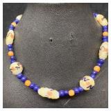 Murano Venetian Lamp Work Glass Art White Floral B