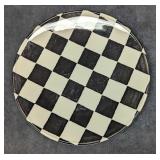 Checkerboard Pattern Ceramic 11' Round Platter