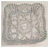 Vintage Imperial Nucut Square Glass Bowl