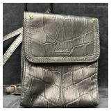 American Leather Co. Black Leather Faux Crocodile