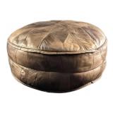 Vintage Leather Pouf Floor Cushion